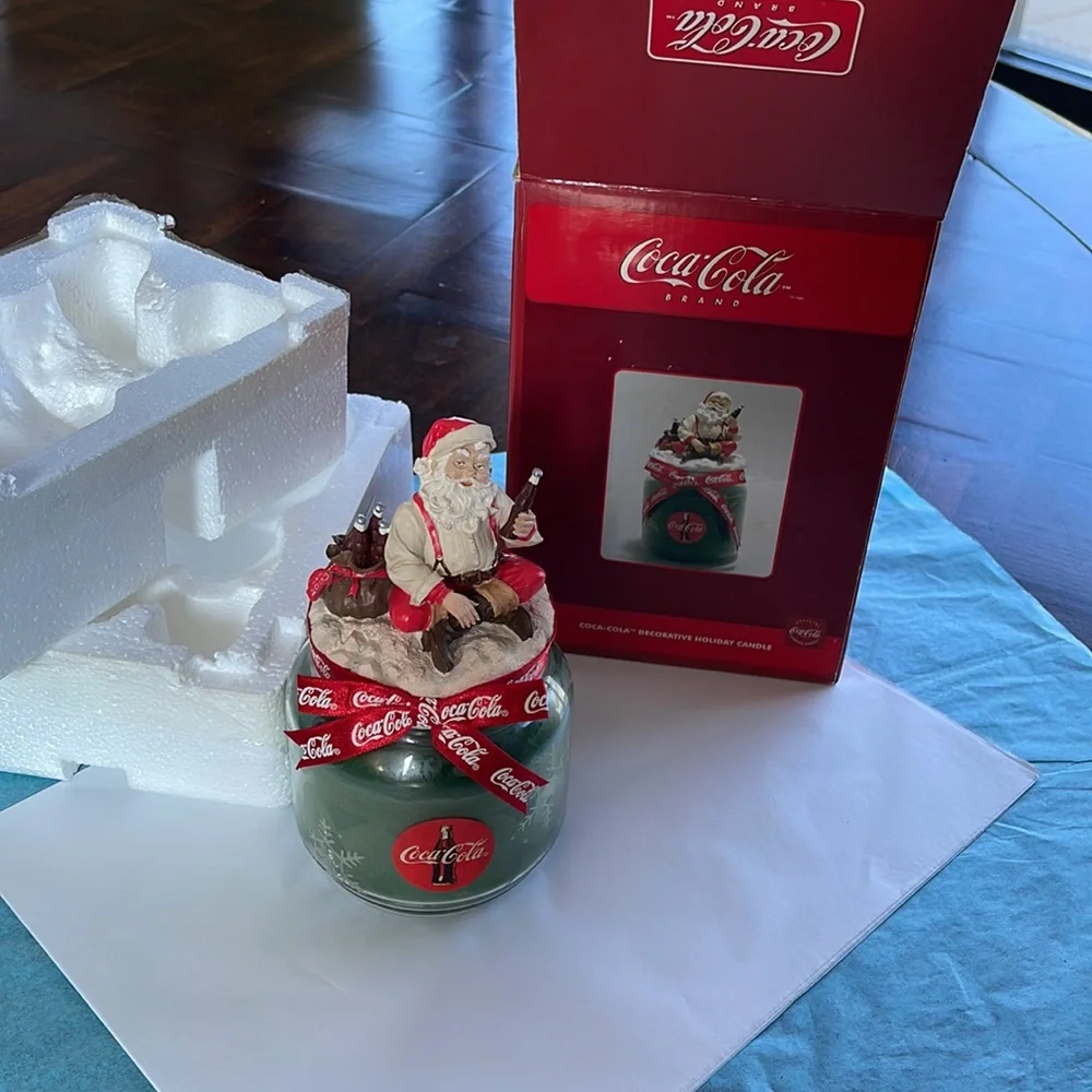 2003 Coca-Cola Santa Claus Christmas Decorative Holiday Candle VTG